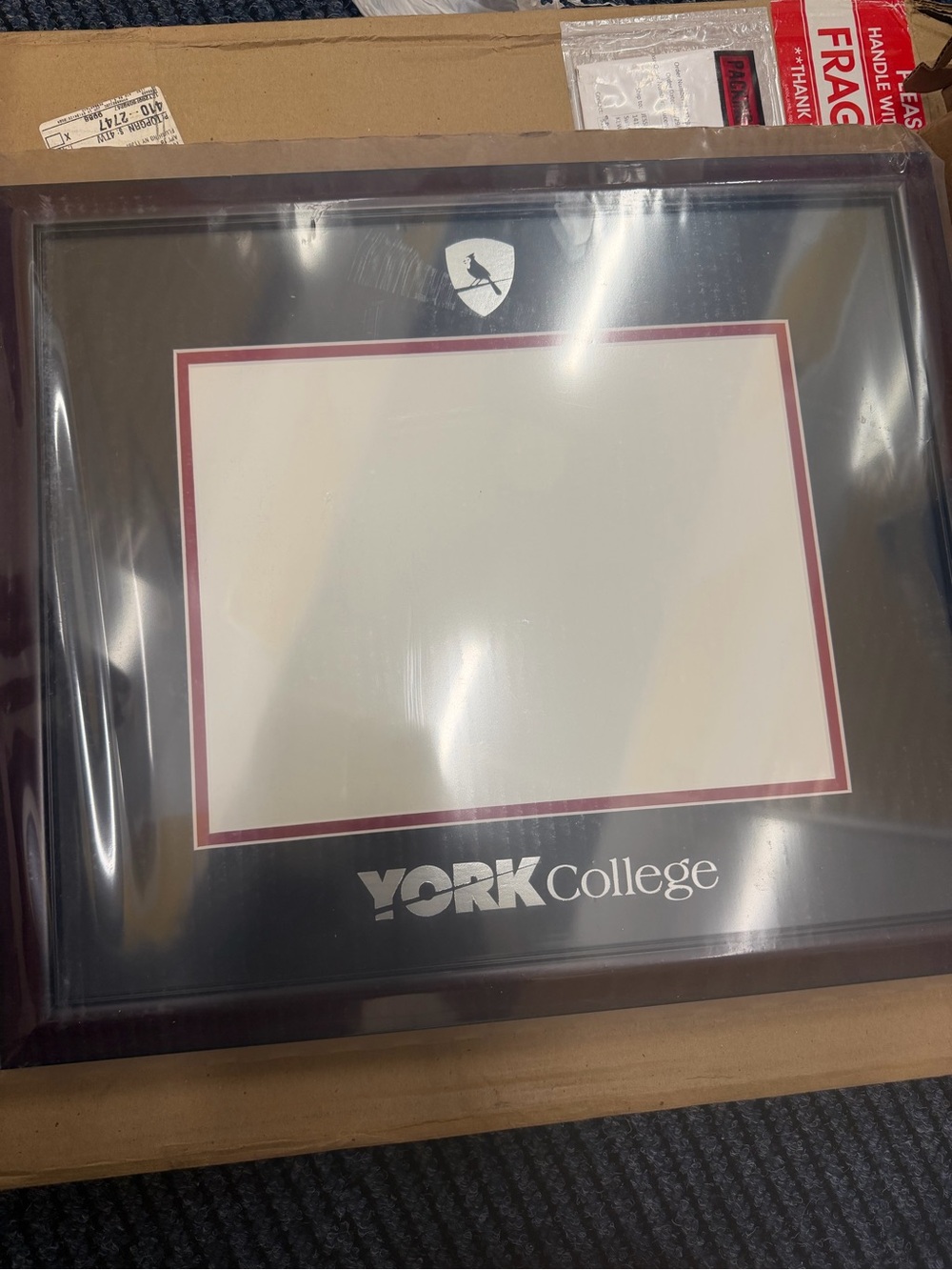 Framed Diploma/Certificate Display - Black with Maroon Accent